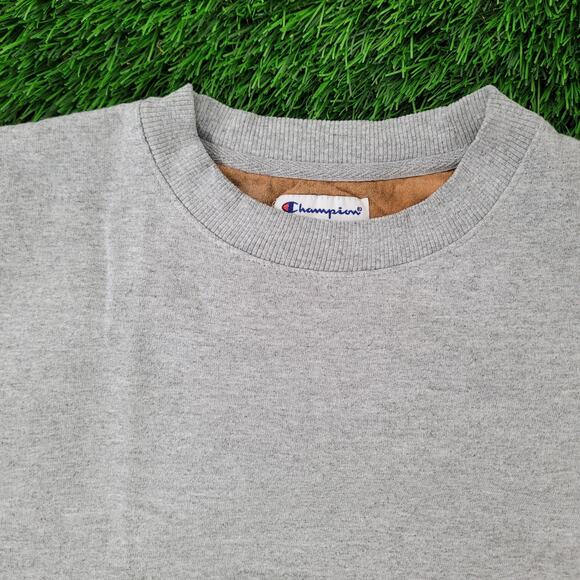 Champion Blank Sweatshirt XL 25x26 Gray Cropped Baggy Boxy - Picture 9 of 14